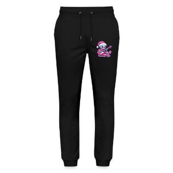 Christmas Skeleton Rocks Guitar Christmas - Stanley/Stella Mover Unisex Organic Jogging Trousers - black - Front - Marisol (170cm) & Nik (191cm)