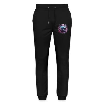Tête de bouledogue français - Pantalon de jogging bio MOVER Stanley/Stella unisexe - noir - Devant - Marisol (170cm) & Nik (191cm)
