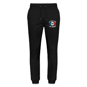 Je peux pas j'ai rugby - Pantalon de jogging bio MOVER Stanley/Stella unisexe - noir - Devant - Marisol (170cm) & Nik (191cm)