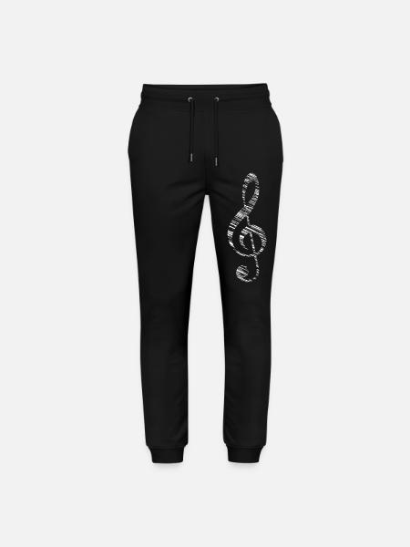 Clef music symbol note sign - Stanley/Stella Mover Unisex Organic Jogging Trousers - black