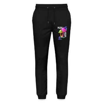 Festival des champignons Goa Rave - Pantalon de jogging bio MOVER Stanley/Stella unisexe - noir - Devant - Marisol (170cm) & Nik (191cm)