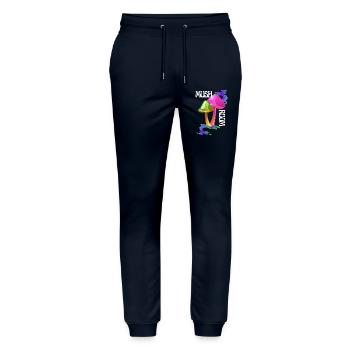 Festival des champignons Goa Rave - Pantalon de jogging bio MOVER Stanley/Stella unisexe - marine - Devant - Marisol (170cm) & Nik (191cm)