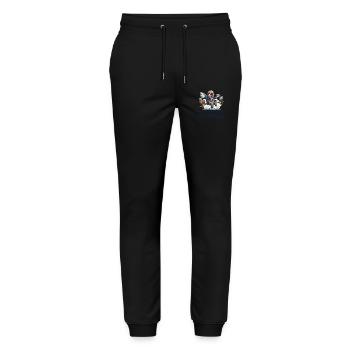 Yawning lazy sloth in the office - Stanley/Stella Mover Unisex Organic Jogging Trousers - black - Front - Marisol (170cm) & Nik (191cm)