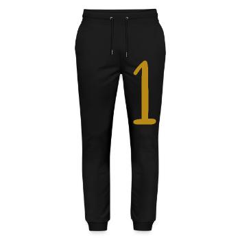 1 - Pantalon de jogging bio MOVER Stanley/Stella unisexe - noir - Devant - Marisol (170cm) & Nik (191cm)