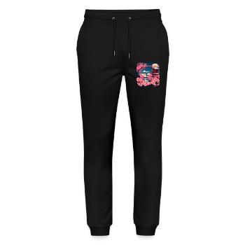 Japan World Tour Temples Culture - Stanley/Stella Mover Unisex Organic Jogging Trousers - black - Front - Marisol (170cm) & Nik (191cm)