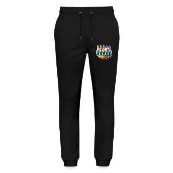 Surfing Surfers - Stanley/Stella Mover Unisex Organic Jogging Trousers - black - Front - Marisol (170cm) & Nik (191cm)