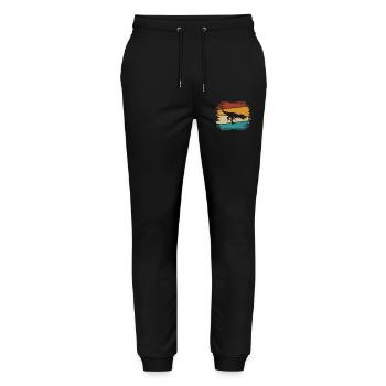 Dinosaure T Rex - Pantalon de jogging bio MOVER Stanley/Stella unisexe - noir - Devant - Marisol (170cm) & Nik (191cm)