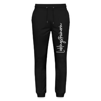 Lieblingstrainerin - Stanley/Stella Unisex Bio Jogginghose Mover  - Schwarz - Vorne - Marisol (170cm) & Nik (191cm)
