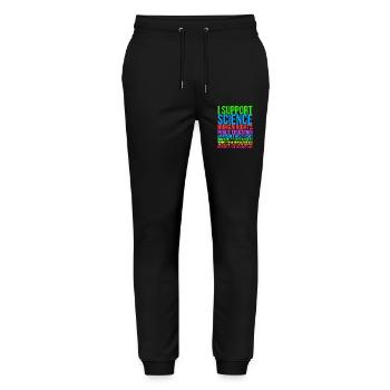 I Support Science - Stanley/Stella Mover Unisex Organic Jogging Trousers - black - Front - Marisol (170cm) & Nik (191cm)