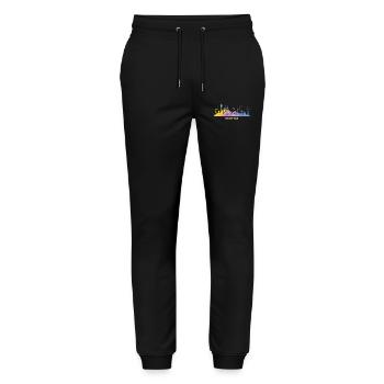 Skyline de Seattle, Seattle - Pantalon de jogging bio MOVER Stanley/Stella unisexe - noir - Devant - Marisol (170cm) & Nik (191cm)