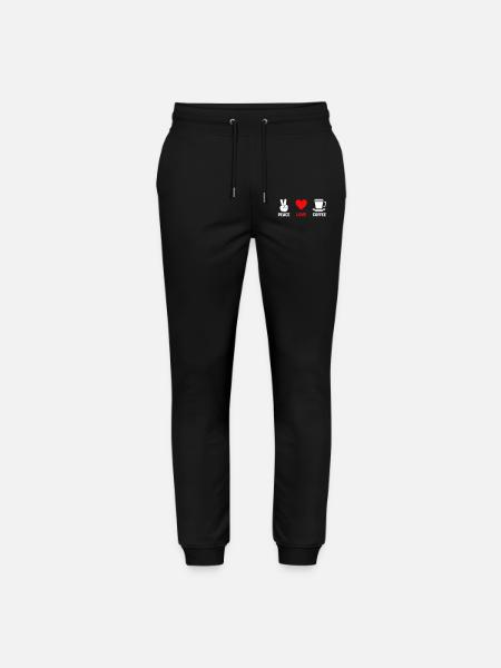Peace Love Coffee - Stanley/Stella Mover Unisex Organic Jogging Trousers - black