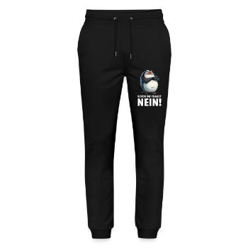 Penguin Bird Chick Before You Ask No - Stanley/Stella Mover Unisex Organic Jogging Trousers - black - Front - Marisol (170cm) & Nik (191cm)