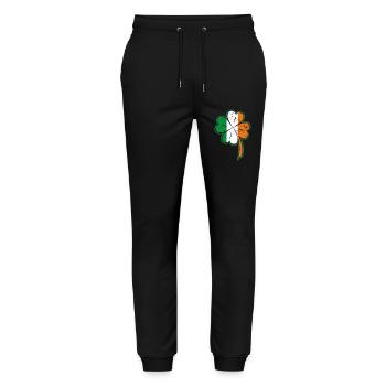 Kleeblat Irland irisch - Stanley/Stella Unisex Bio Jogginghose Mover  - Schwarz - Vorne - Marisol (170cm) & Nik (191cm)