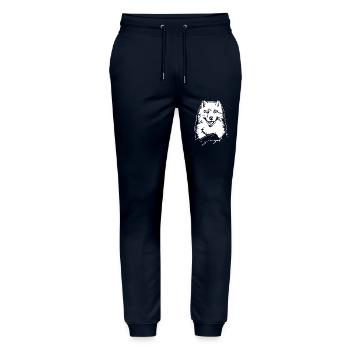 Samoyed Portrait Dog Dogs Wilsigns - Stanley/Stella Mover Unisex Organic Jogging Trousers - navy - Front - Marisol (170cm) & Nik (191cm)