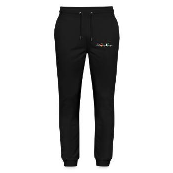 Pakistan Germany Heartbeat Flag Pakistani - Stanley/Stella Mover Unisex Organic Jogging Trousers - black - Front - Marisol (170cm) & Nik (191cm)