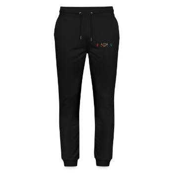 Volleyball Retro Heartbeat Volleyball Player - Stanley/Stella Mover Unisex Organic Jogging Trousers - black - Front - Marisol (170cm) & Nik (191cm)