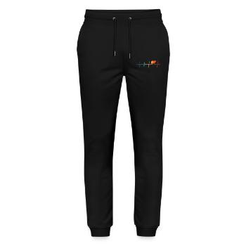 Sheep Heartbeat T Shirt Funny Sheep - Stanley/Stella Mover Unisex Organic Jogging Trousers - black - Front - Marisol (170cm) & Nik (191cm)