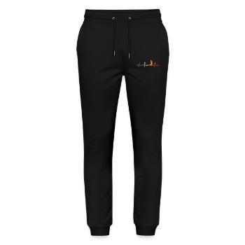 Retro Basketball Herzschlag basketballer - Stanley/Stella Unisex Bio Jogginghose Mover  - Schwarz - Vorne - Marisol (170cm) & Nik (191cm)