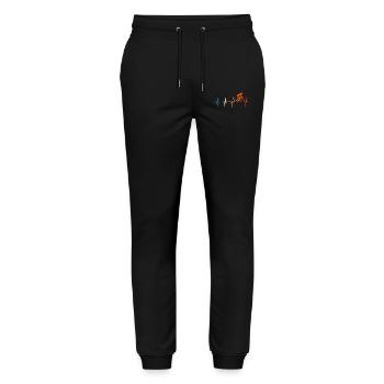 Retro Cyclist Heartbeat Bicycle - Stanley/Stella Mover Unisex Organic Jogging Trousers - black - Front - Marisol (170cm) & Nik (191cm)
