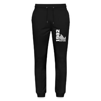 Vintage 1982 Birthday Gift 1982 Year 1982 - Stanley/Stella Mover Unisex Organic Jogging Trousers - black - Front - Marisol (170cm) & Nik (191cm)