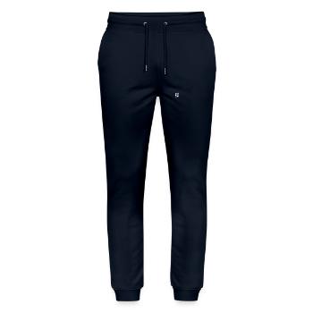 Vintage Voyage dans le Temps Anniversaire Design Décembre 1969 - Pantalon de jogging bio MOVER Stanley/Stella unisexe - marine - Devant - Marisol (170cm) & Nik (191cm)