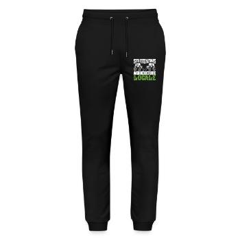 Let's support local agriculture. Farmers in France - Stanley/Stella Mover Unisex Organic Jogging Trousers - black - Front - Marisol (170cm) & Nik (191cm)