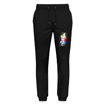 Running Sport Jogger Runner Race Jogging Running - Stanley/Stella Mover Unisex Organic Jogging Trousers - black - Front - Marisol (170cm) & Nik (191cm)