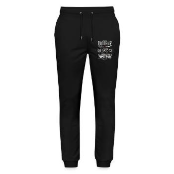 Vintage Motorrad Motorrad Motorrad Motorrad Geburtstag 1949 - Stanley/Stella Unisex Bio Jogginghose Mover  - Schwarz - Vorne - Marisol (170cm) & Nik (191cm)