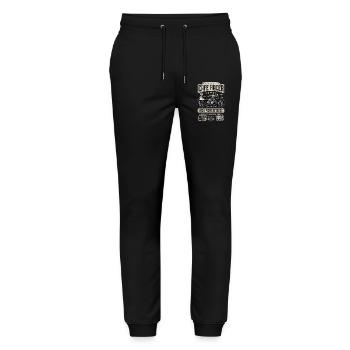 Cafe Racer Motorcycle Birthday Biker Born 1998 - Stanley/Stella Mover Unisex Organic Jogging Trousers - black - Front - Marisol (170cm) & Nik (191cm)