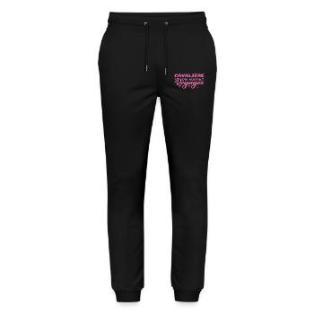 Cavalière globe-trotteuse passionnée de voyages - Pantalon de jogging bio MOVER Stanley/Stella unisexe - noir - Devant - Marisol (170cm) & Nik (191cm)