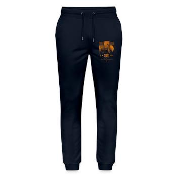 Diskusfisch Buntbarsch Aquarium Fischhalter - Stanley/Stella Unisex Bio Jogginghose Mover  - Navy - Vorne - Marisol (170cm) & Nik (191cm)