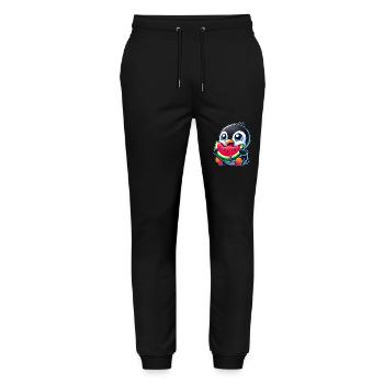 Cute Penguin Cartoon Watermelon Summer - Stanley/Stella Mover Unisex Organic Jogging Trousers - black - Front - Marisol (170cm) & Nik (191cm)