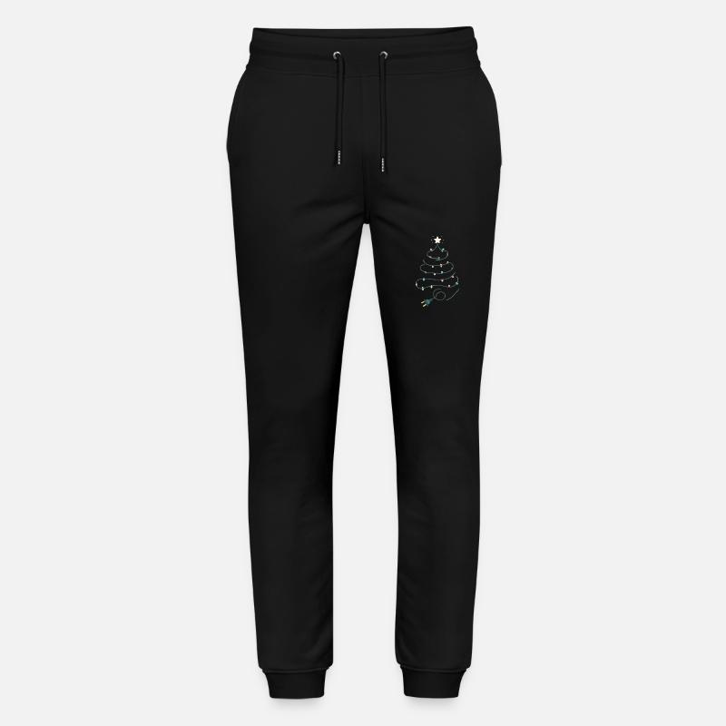 Christmas Tree String Lights Design - Stanley/Stella Mover Unisex Organic Jogging Trousers - black