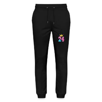 24 Numéro Jersey Couronne - Pantalon de jogging bio MOVER Stanley/Stella unisexe - noir - Devant - Marisol (170cm) & Nik (191cm)