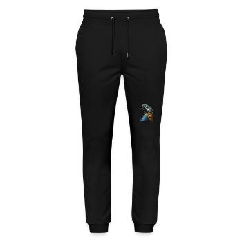 Blaue Aras bunt gefärbte tropische Vögel - Stanley/Stella Unisex Bio Jogginghose Mover  - Schwarz - Vorne - Marisol (170cm) & Nik (191cm)