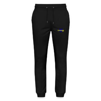 Suède 2024 Amour du cœur - Pantalon de jogging bio MOVER Stanley/Stella unisexe - noir - Devant - Marisol (170cm) & Nik (191cm)