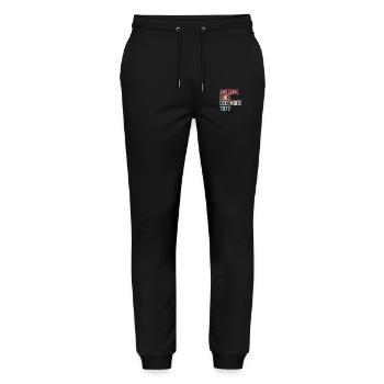 Anniversary December 1977 The original 1977 December - Stanley/Stella Mover Unisex Organic Jogging Trousers - black - Front - Marisol (170cm) & Nik (191cm)