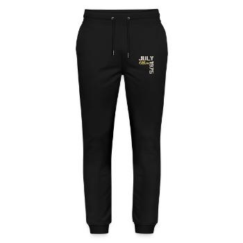 July 1975 Birthday Shirt July 1975 - Stanley/Stella Mover Unisex Organic Jogging Trousers - black - Front - Marisol (170cm) & Nik (191cm)