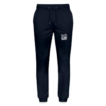 Line Dance Instructor - Trust Me - Stanley/Stella Mover Unisex Organic Jogging Trousers - navy - Front - Marisol (170cm) & Nik (191cm)