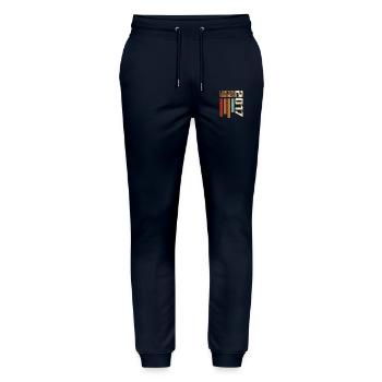 Vintage 2017 Retro 2017 Birthday Gift - Stanley/Stella Mover Unisex Organic Jogging Trousers - navy - Front - Marisol (170cm) & Nik (191cm)