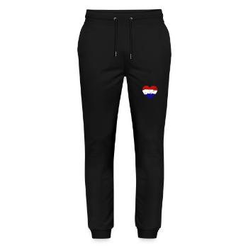 Netherlands Heart Flag - Stanley/Stella Mover Unisex Organic Jogging Trousers - black - Front - Marisol (170cm) & Nik (191cm)