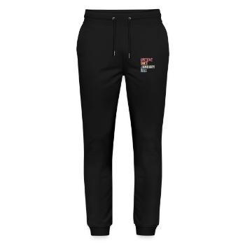 Birthday January 1996 Retro 1996 January - Stanley/Stella Mover Unisex Organic Jogging Trousers - black - Front - Marisol (170cm) & Nik (191cm)