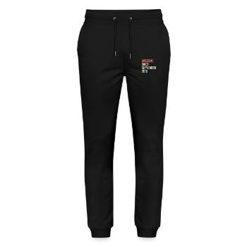 Bogosse born in September 2016 birthday gift - Stanley/Stella Mover Unisex Organic Jogging Trousers - black - Front - Marisol (170cm) & Nik (191cm)