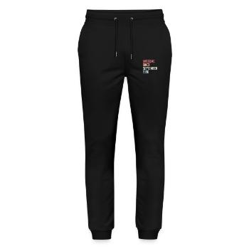 Bogosse born in September 1990 birthday gift - Stanley/Stella Mover Unisex Organic Jogging Trousers - black - Front - Marisol (170cm) & Nik (191cm)