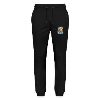 Funny Dolphin - Stanley/Stella Unisex Bio Jogginghose Mover  - Schwarz - Vorne - Marisol (170cm) & Nik (191cm)