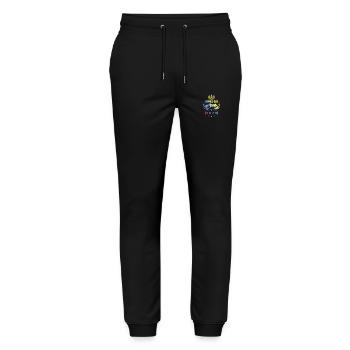 Apres Ski 2024 Bunt Ski Urlaub Berge - Stanley/Stella Unisex Bio Jogginghose Mover  - Schwarz - Vorne - Marisol (170cm) & Nik (191cm)