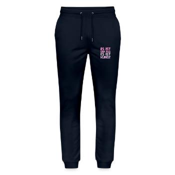 Es Ist Kein Bug, Es Ist Kunst - Stanley/Stella Unisex Bio Jogginghose Mover  - Navy - Vorne - Marisol (170cm) & Nik (191cm)