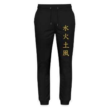 Chemise Elements : Eau, Feu, Terre, Vent - Pantalon de jogging bio MOVER Stanley/Stella unisexe - noir - Devant - Marisol (170cm) & Nik (191cm)