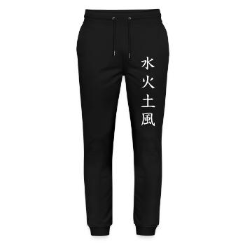 Chemise Elements : Eau, Feu, Terre, Vent - Pantalon de jogging bio MOVER Stanley/Stella unisexe - noir - Devant - Marisol (170cm) & Nik (191cm)