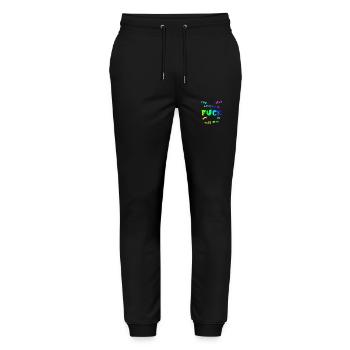 FUCK YOU | ME | THIS | EVERYTHING - Stanley/Stella Mover Unisex Organic Jogging Trousers - black - Front - Marisol (170cm) & Nik (191cm)